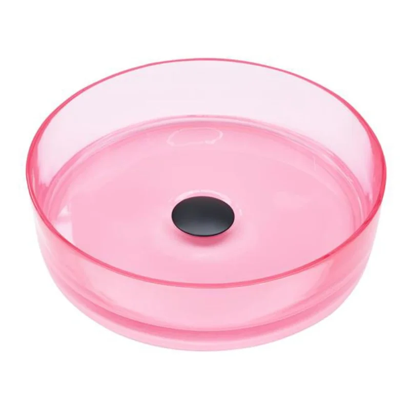 Umywalka nablatowa TOLOSA ⌀ 36 cm Konglomerat Różowy Cena promocyjna