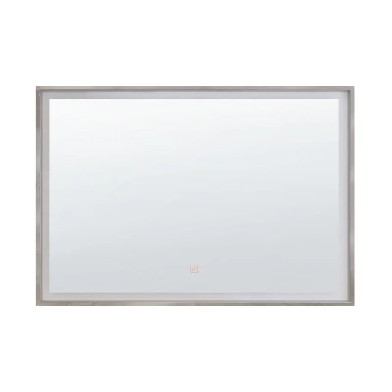 Najlepsza cena Lustro ścienne LED 60 x 80 cm srebrne ARGENS
