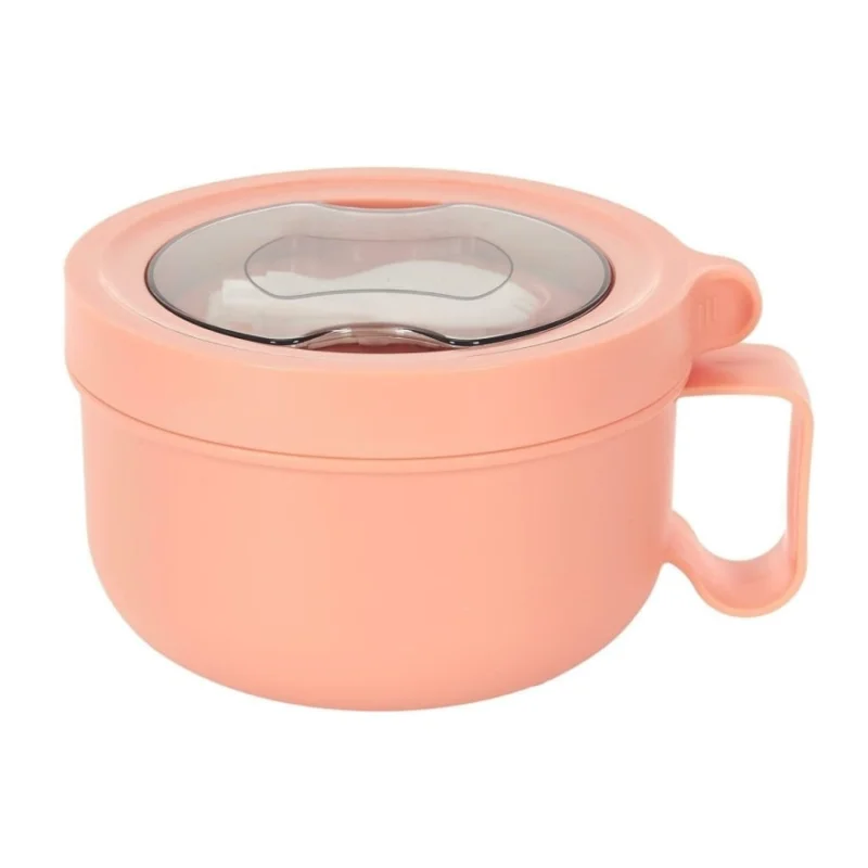 Okrągły lunch box pomarańczowy z widelcem Zniżka