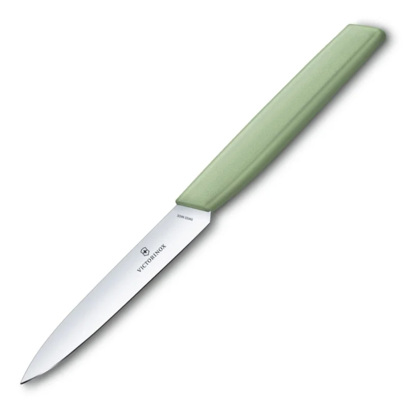 Victorinox - swiss modern - nóż do warzyw i owoców - gładkie ostrze - 10 cm - zieleń mchu Bezpieczna płatność