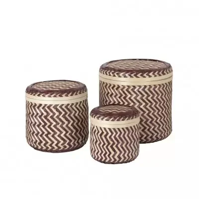 Zestaw 3 Koszy Kasia Czerwony/Naturalny Broste Copenhagen Wyjątkowa oferta