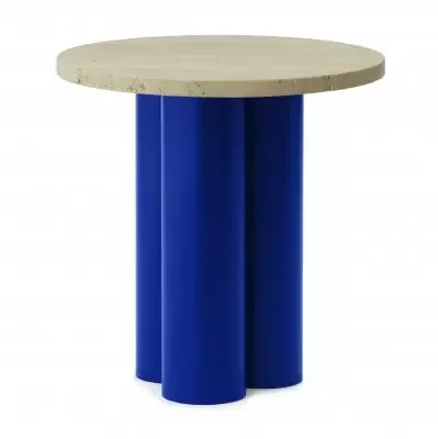 Popularny Stolik Okazjonalny Dit Bright Blue Travertine Light Normann Copenhagen