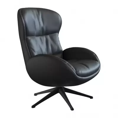 Premium Fotel Wypoczynkowy Haze Savoy Black Leather Flexlux