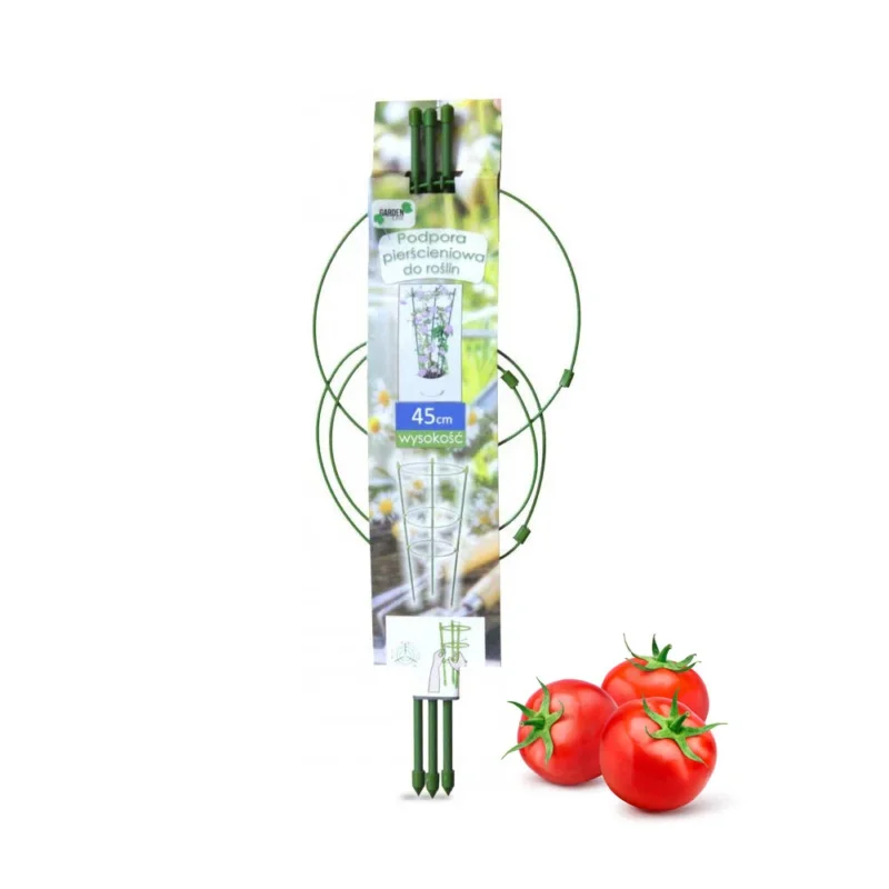 Podpora / Tyczka do pomidorów pierścieniowa metalowa GREEN UNIVERSAL ZIELONA 45 cm Ostatnie sztuki