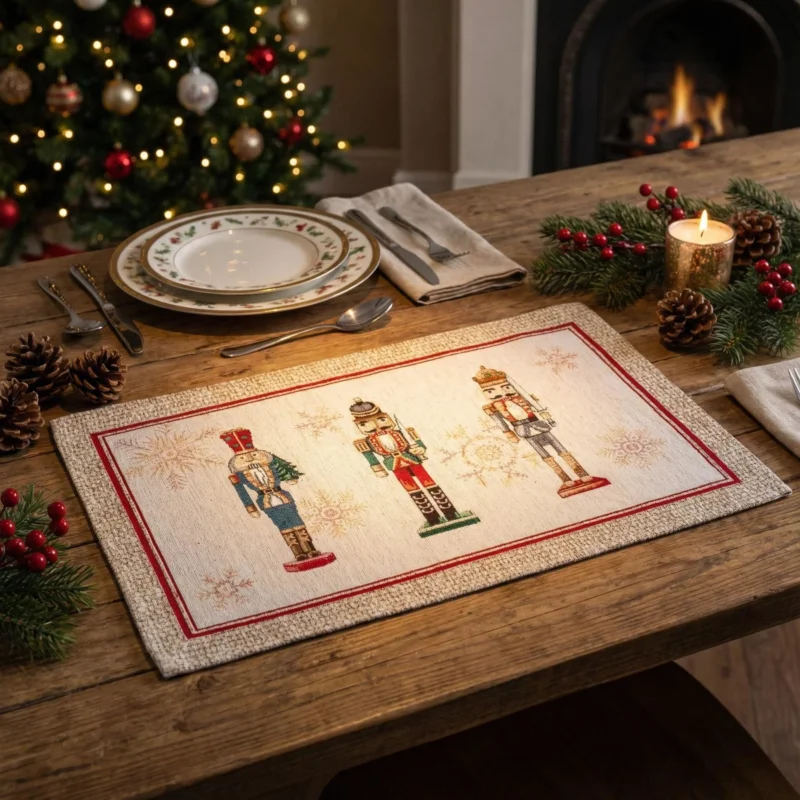 Najlepsza cena Podkładka świąteczna wzór dziadek do orzechów CASCANUECES 33x53 cm