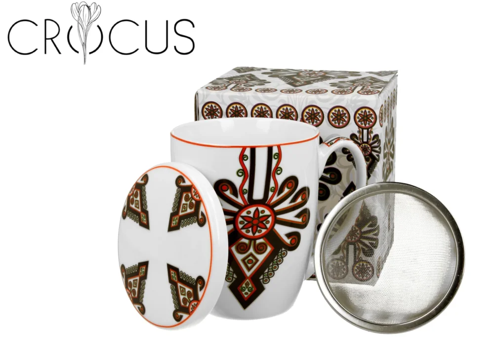 Kubek porcelanowy z zaparzaczem DUO CROCUS PARZENICA 350 ml Bestseller