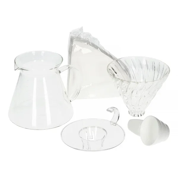 Wyjątkowa oferta HARIO V60 Glass Brewing Kit - dripper do kawy z dzbankiem i filtrami