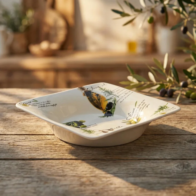 Miska kwadratowa z motywem oliwek MY KITCHEN 22,5 cm Zamów dziś