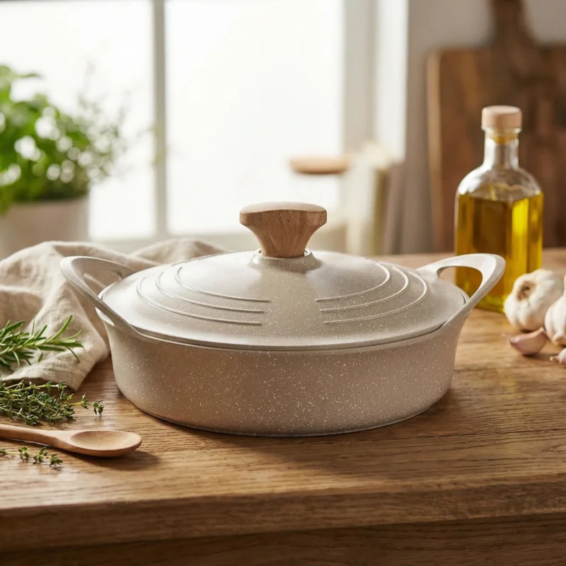 Wybór klientów Garnek aluminiowy nieprzywierający niski z pokrywką FLORINA OSLO 4 l
