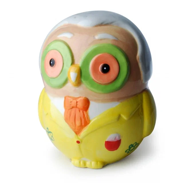 Tani Skarbonka ceramiczna DZIADEK SOWA ŻÓŁTA