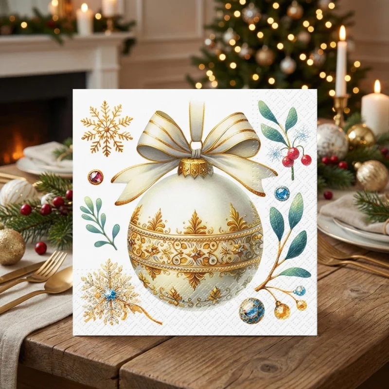 Serwetki papierowe dekoracyjne Classic Decoration 33 x 33 cm 20 szt. Nowy