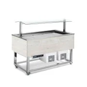Kup teraz Redfox Bar sałatkowy 3xGN 1/1 150 mm z oświetleniem LED, kolor Wenge, ciąg wydawczy