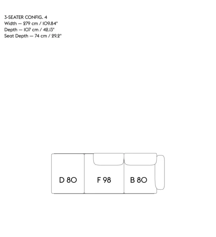 Ograniczona ilość Sofa 3-osobowa IN SITU MUUTO - konfiguracja 4