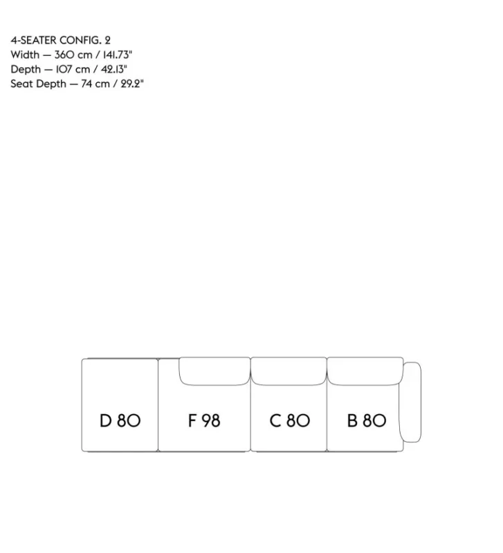 Wysoka jakość Sofa 4-osobowa IN SITU MUUTO - konfiguracja 2