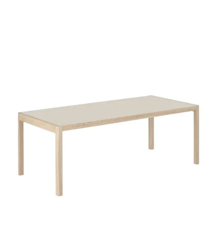 Stół WORKSHOP MUUTO - 200x92 cm, warm grey linoleum/oak Okazja
