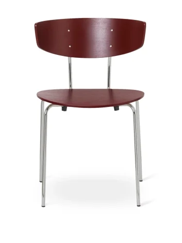 FERM LIVING krzesło HERMAN chrom /czerwono brązowe Bestseller