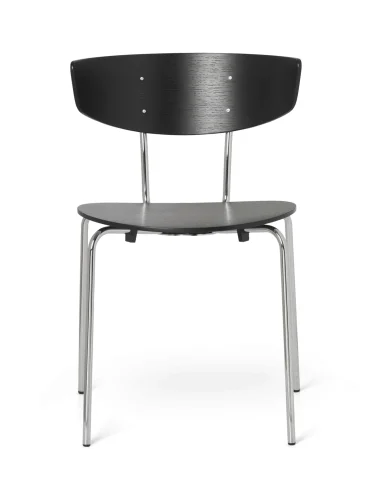 Nowy FERM LIVING krzesło HERMAN chrom /czarny dąb