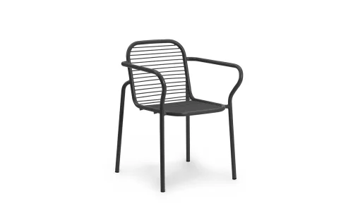 NORMANN COPENHAGEN krzesło ogrodowe z podłokietnikami VIG czarne Szybka wysyłka