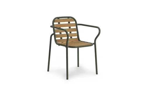 NORMANN COPENHAGEN krzesło ogrodowe z podłokietnikami VIG ciemna zieleń Oferta