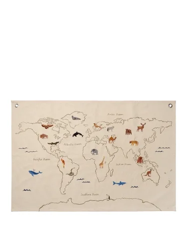 FERM LIVING dekoracja ścienna mapa THE WORLD Premium