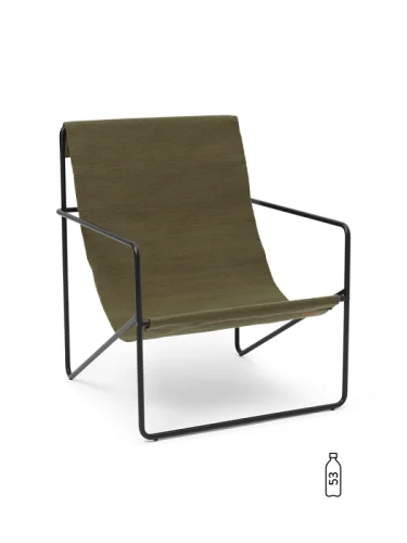FERM LIVING fotel DESERT olive / czarny Okazja