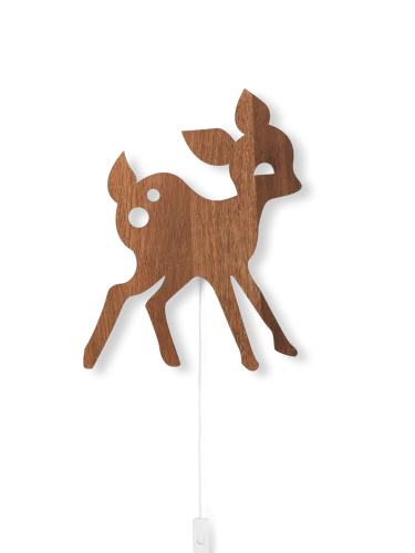Popularny FERM LIVING lampa boczna MY DEER przydymiony dąb