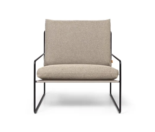 Łatwy zwrot FERM LIVING fotel DESERT black / dark sand