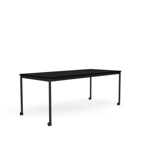 Bestseller MUUTO stół z kółkami BASE 190x85 czarny laminat / czarny ABS / czarna podstawa