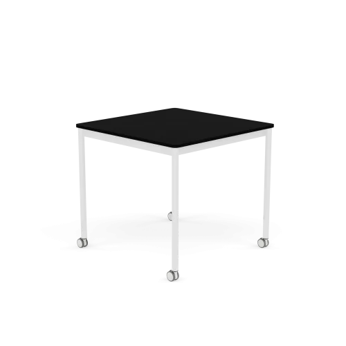 Bezpieczna płatność MUUTO stół z kółkami BASE 80x80 czarny laminat / czarny ABS / biała podstawa