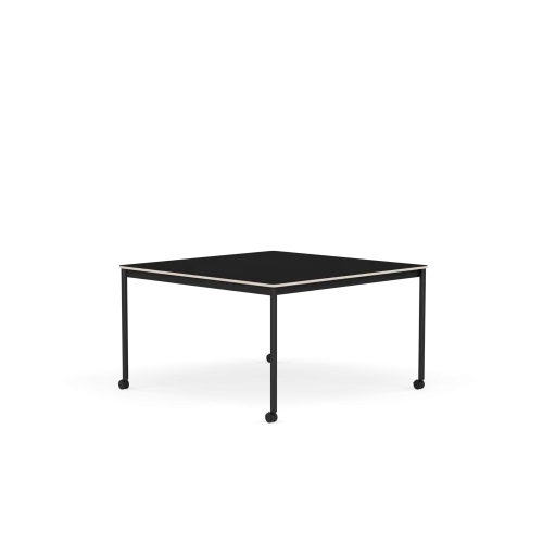 Ekspresowa dostawa MUUTO stół z kółkami BASE 128x128 czarny laminat / sklejka / czarna podstawa
