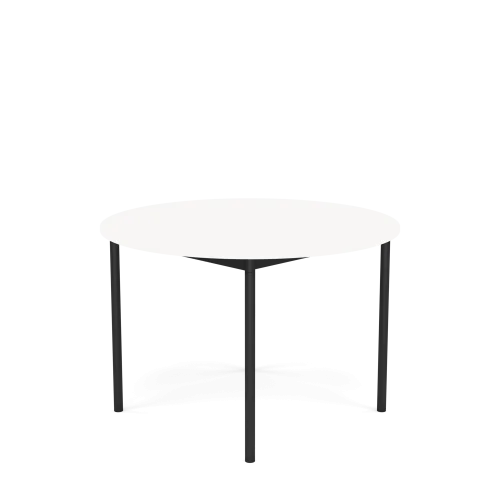 Dodaj do koszyka MUUTO stół okrągły BASE 脴 110cm biały laminat / biały ABS / czarna podstawa