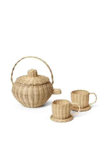 Bezpieczna płatność FERM LIVING zestaw dziecięcy do herbaty RATTAN TEA SET