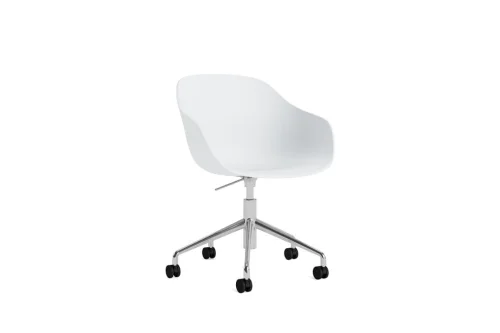 Bezpieczna płatność HAY krzesło obrotowe na 5 kółkach z regulacją wysokości ABOUT A CHAIR AAC252 white 2.0 / srebrny