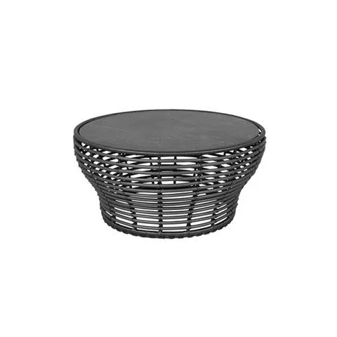 DUŻY STOLIK KAWOWY OGRODOWY BASKET GRAPHITE FOSSIL BLACK | CANE-LINE Kup teraz