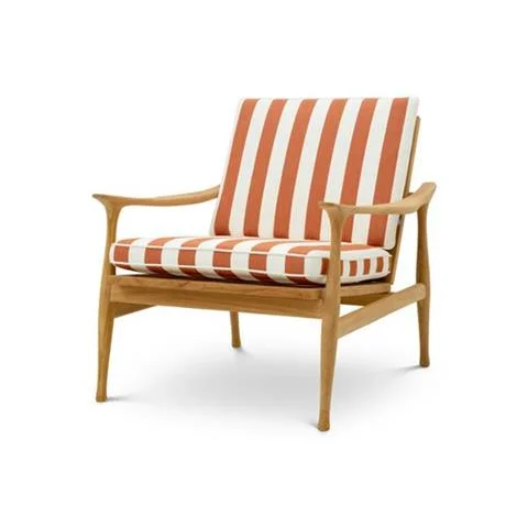 Hit cenowy EICHHOLTZ | KRZESŁO OGRODOWE MANZO NATURAL TEAK, FLORENT ORANGE