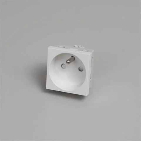 Super okazja EU MODUŁ GNIAZDO POJEDYNCZE FRENCH BELGIAN SOCKET MODULE TYPE E 45 MM WHITE | BUSTER + PUNCH