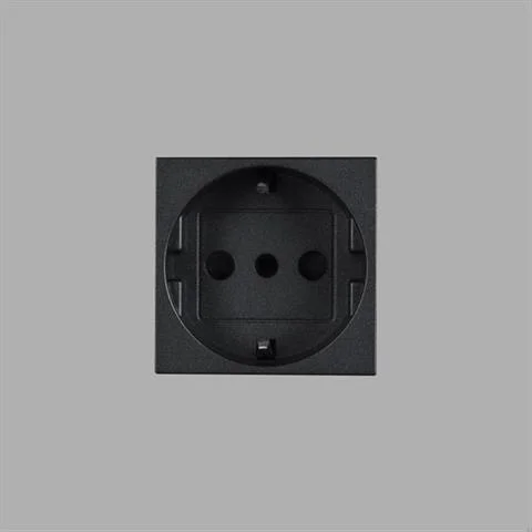 EU MODUŁ GNIAZDO POJEDYNCZE ITALIAN MULTI SOCKET TYPE F + L 45 MM GRAPHITE BLACK | BUSTER + PUNCH Ekspresowa dostawa
