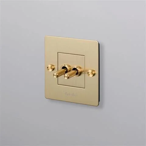 Hit sprzedaży EU WŁĄCZNIK 1G DOUBLE TOGGLE SWITCH CROSS BRASS Z LOGO | BUSTER + PUNCH