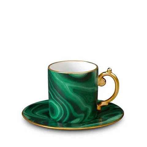 Tani FILIŻANKA DO ESPRESSO ZE SPODKIEM MALACHITE | L'OBJET