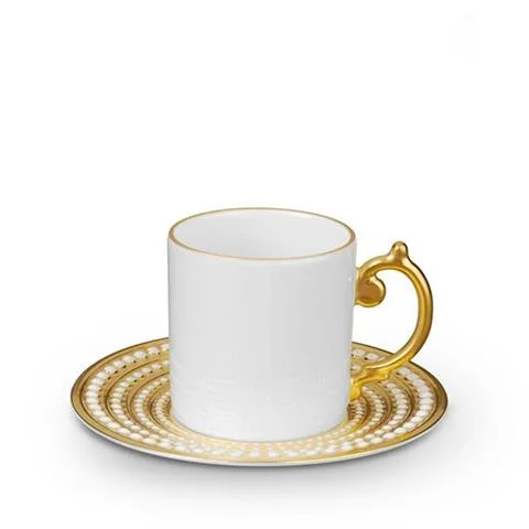 FILIŻANKA DO ESPRESSO ZE SPODKIEM PERLEE | GOLD | L'OBJET Premium