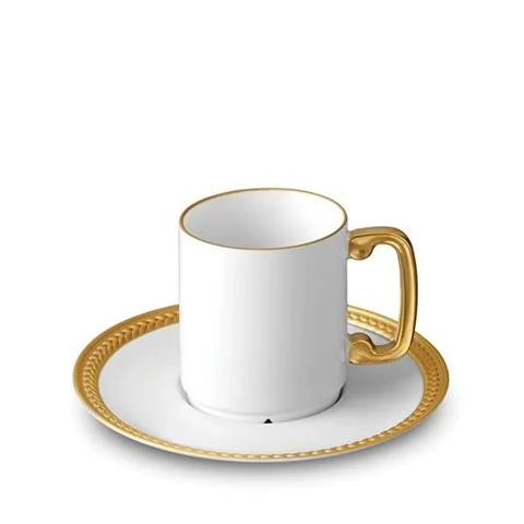 FILIŻANKA DO ESPRESSO ZE SPODKIEM SOIE TRESSEE GOLD | L'OBJET Promocja