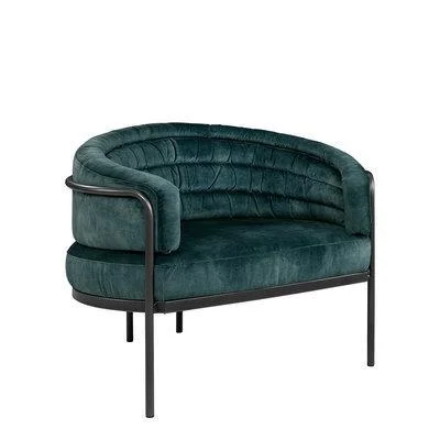 Nie przegap FOTEL EMELIE LOUNGE CHAIR VELVET PETROL | ARTWOOD