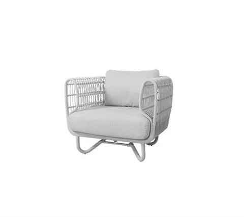 FOTEL OGRODOWYNEST WHITE + PODUSZKI CANE-LINE NATTE Tani