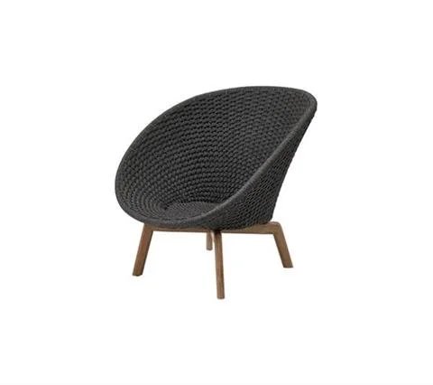 Nowy FOTEL OGRODOWY PEACOCK LOUNGE DARK GREY BEZ PODUSZKI | CANE-LINE