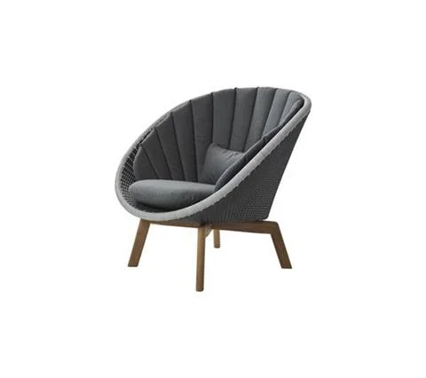 Ograniczona ilość FOTEL OGRODOWY PEACOCK LOUNGE GREY / LIGHT GREY | CANE-LINE