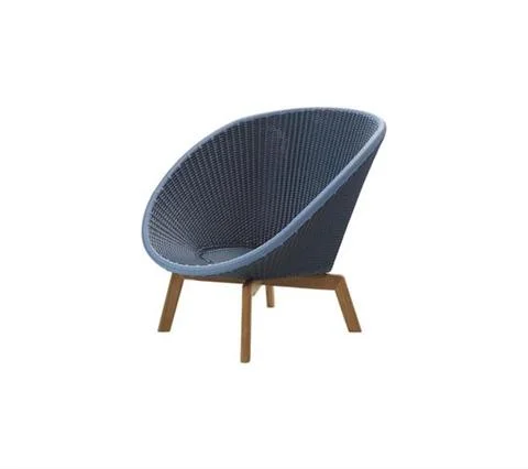 Promocja FOTEL OGRODOWY PEACOCK LOUNGE MIDNIGHT / DUSTY BLUE | CANE-LINE