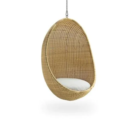 FOTEL OGRODOWY WISZĄCY HANGING EGG NATURAL Z PODUSZKĄ I ŁAŃCUCHEM | SIKA DESIGN Tylko dziś
