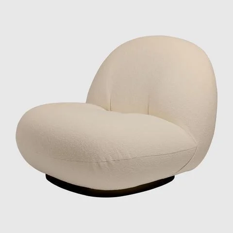 FOTEL PACHA LOUNGE HARP GUBI 24 IVORY- PEARL GOLD BLACK Wyprzedaż